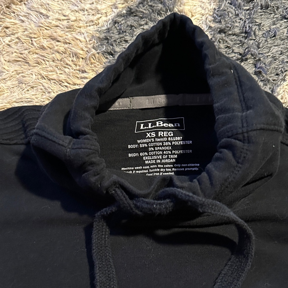 Women's L.L.Bean Cozy Mixed-Knit Pullover xs sweater Black - Picture 2 of 6